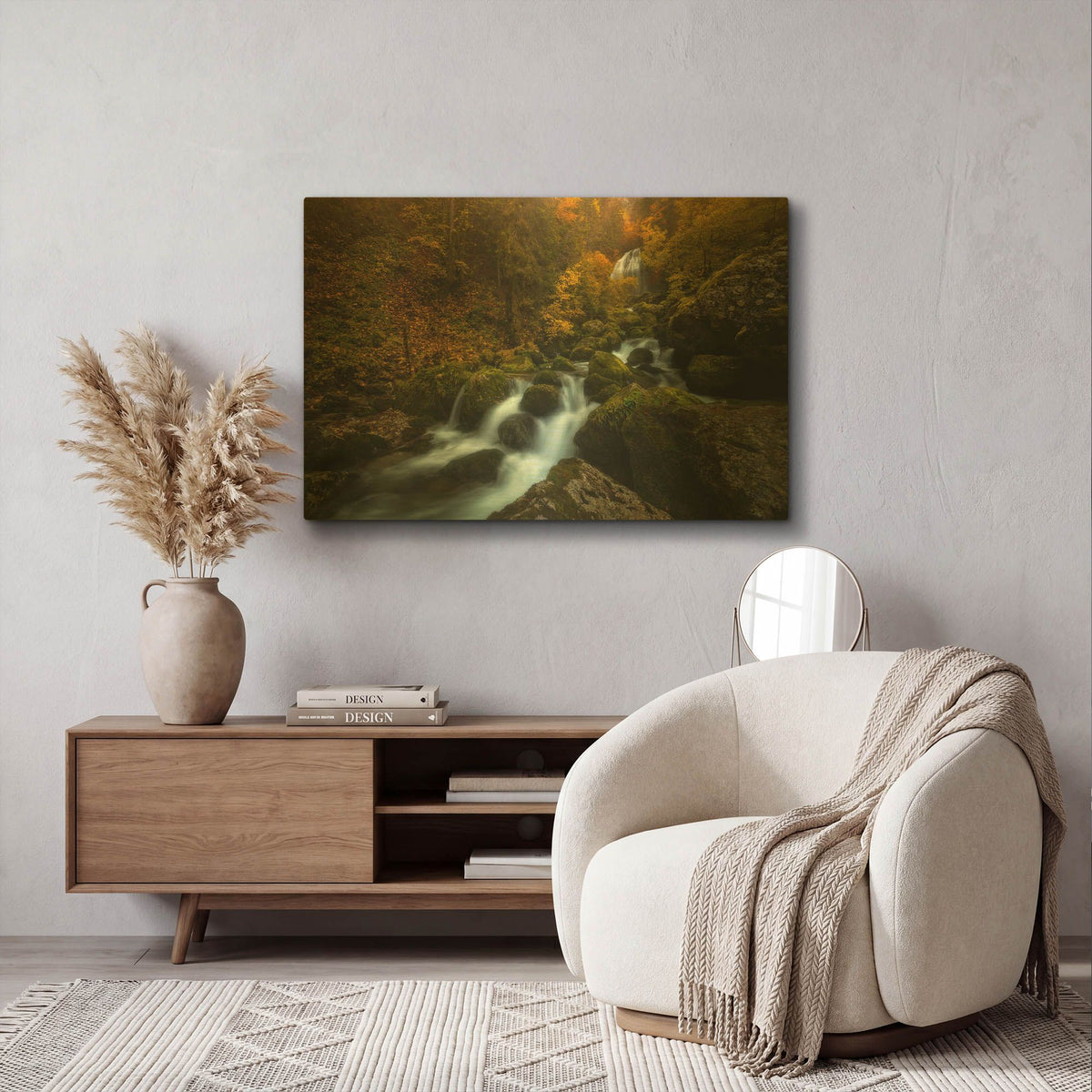 'Resplendent Stream' By Enrico Fossati Gold Metal Wall Art