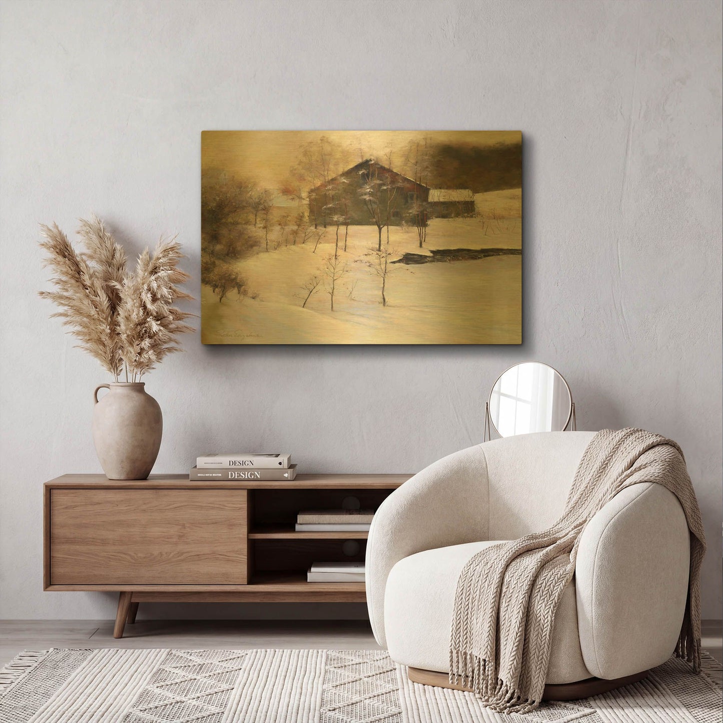'Winter Peace' By Esther Engelman Gold Metal Wall Art