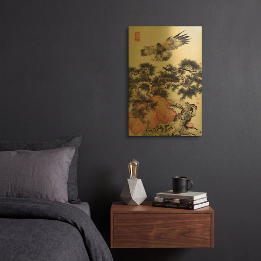 'Ready To Land' By River Han Gold Metal Wall Art