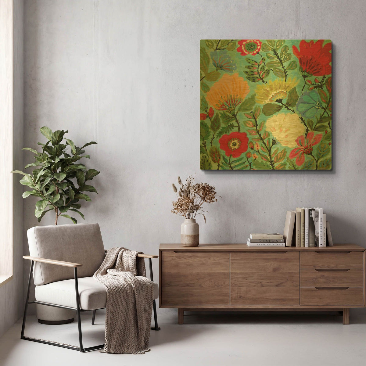 'Freedom Garden' By Karen Fields Gold Metal Wall Art