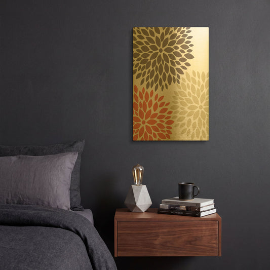 'Warm Encounters 1' By Leslie Fuqua Gold Metal Wall Art