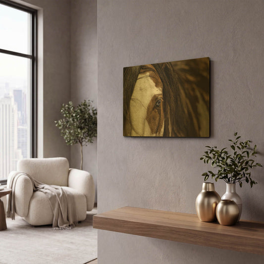 'Blue' By Lisa Dearing Gold Metal Wall Art