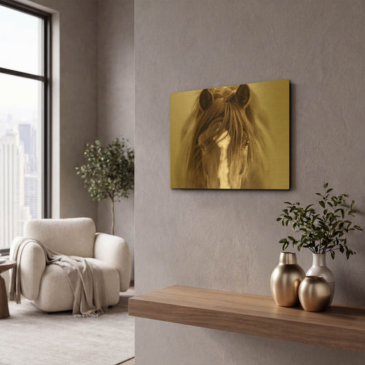 'Ghost Horse' By Lisa Dearing Gold Metal Wall Art