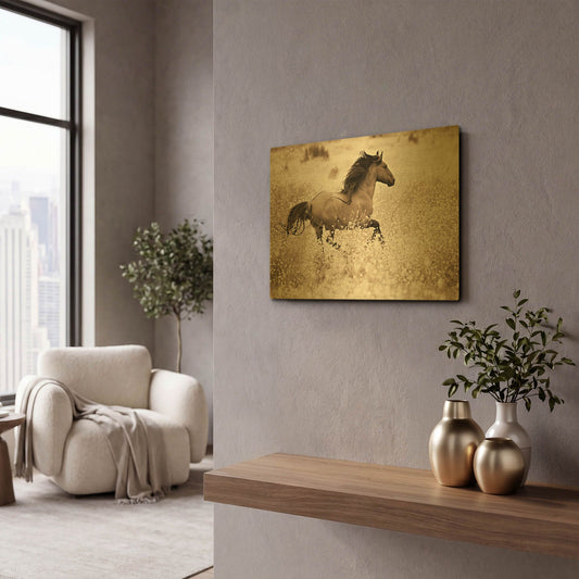 'Running Free' By Lisa Dearing Gold Metal Wall Art