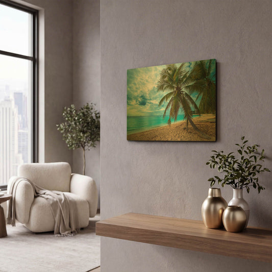 'Palm Tree Dreams' By Lizzy Davis Gold Metal Wall Art
