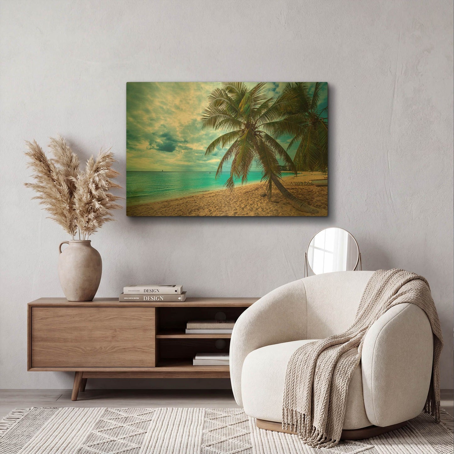 'Palm Tree Dreams' By Lizzy Davis Gold Metal Wall Art