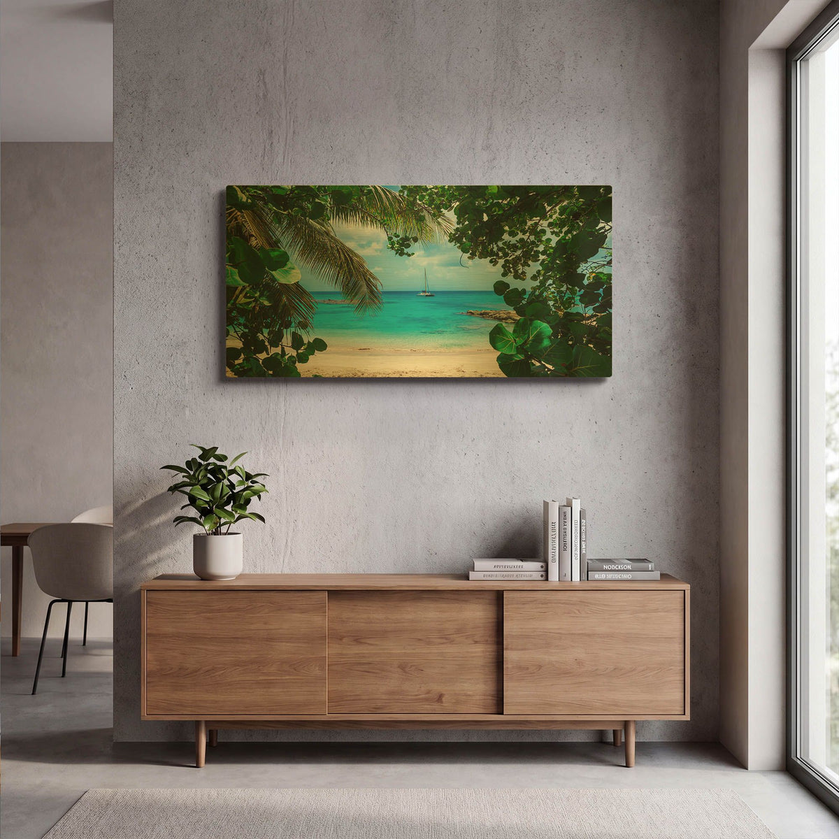 'Window to Paradise' By Lizzy Davis Gold Metal Wall Art