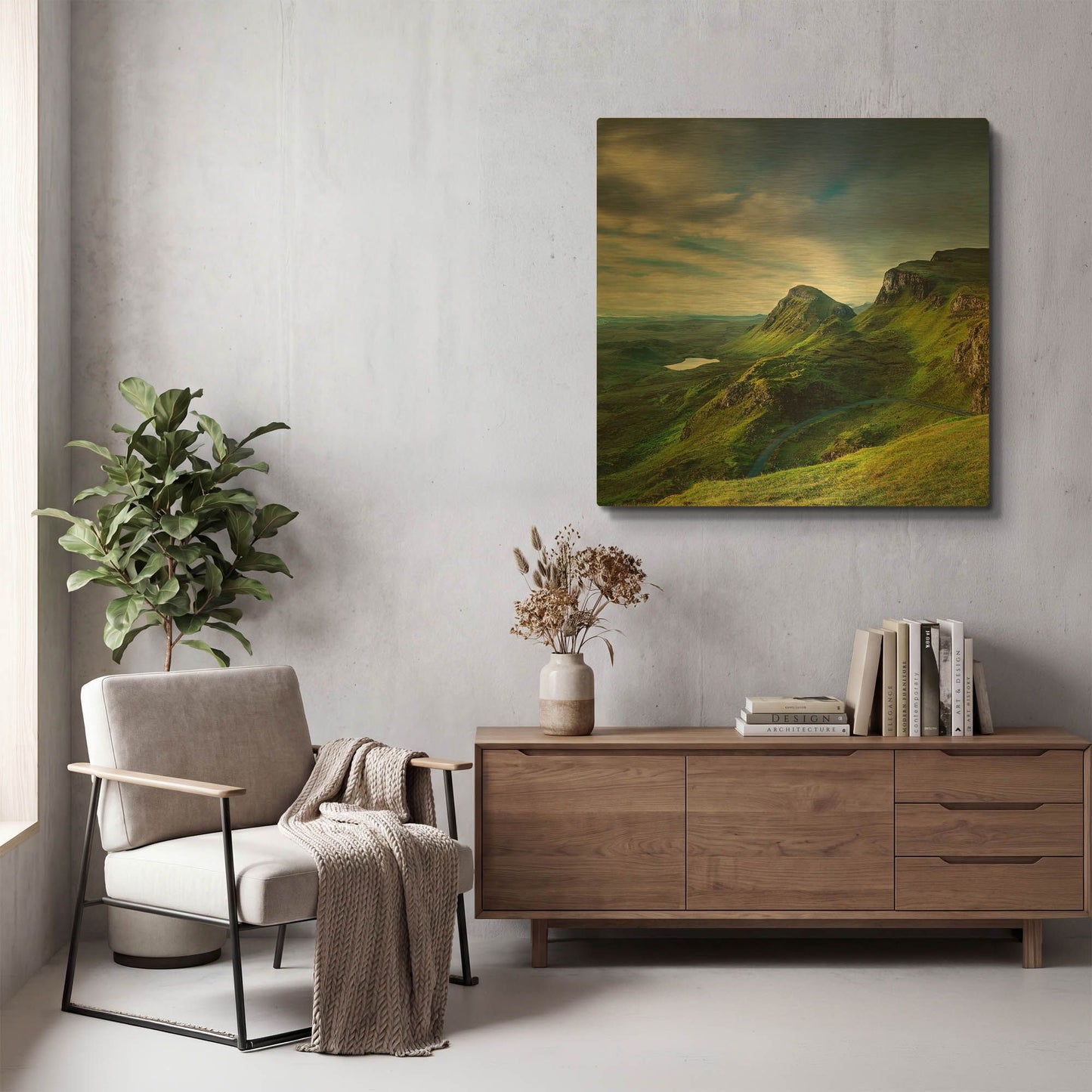 'Summer on the Quiraing' By Lynne Douglas Gold Metal Wall Art