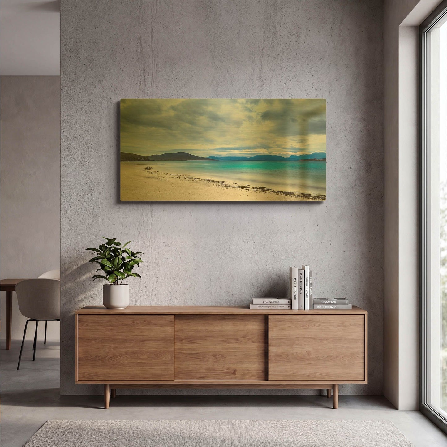 'Taransay Teal' By Lynne Douglas Gold Metal Wall Art