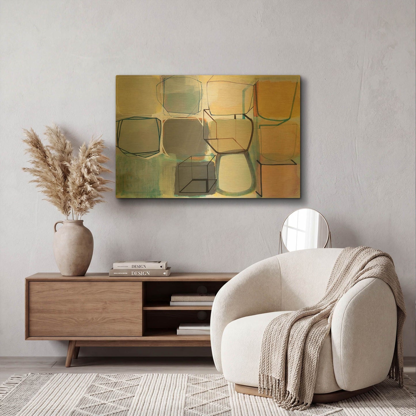 'Paper Abstract 2' By Naomi Taitz Duffy Gold Metal Wall Art