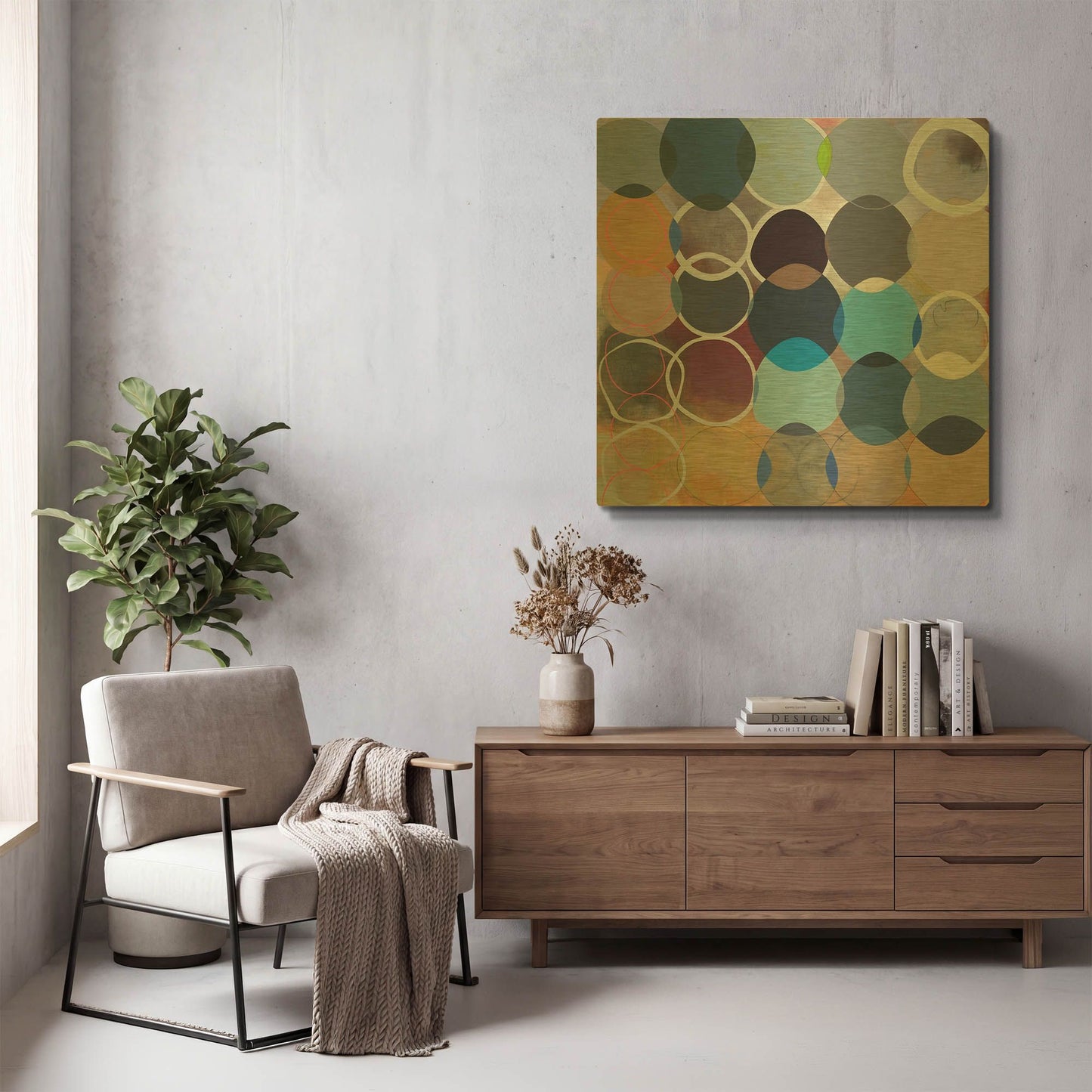 'Which Way the World Turns' By Naomi Taitz Duffy Gold Metal Wall Art