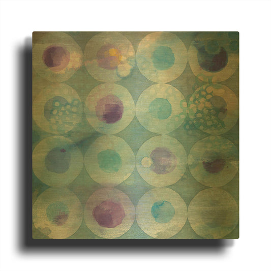 'Touching Circles II' By Danhui Nai Gold Metal Wall Art