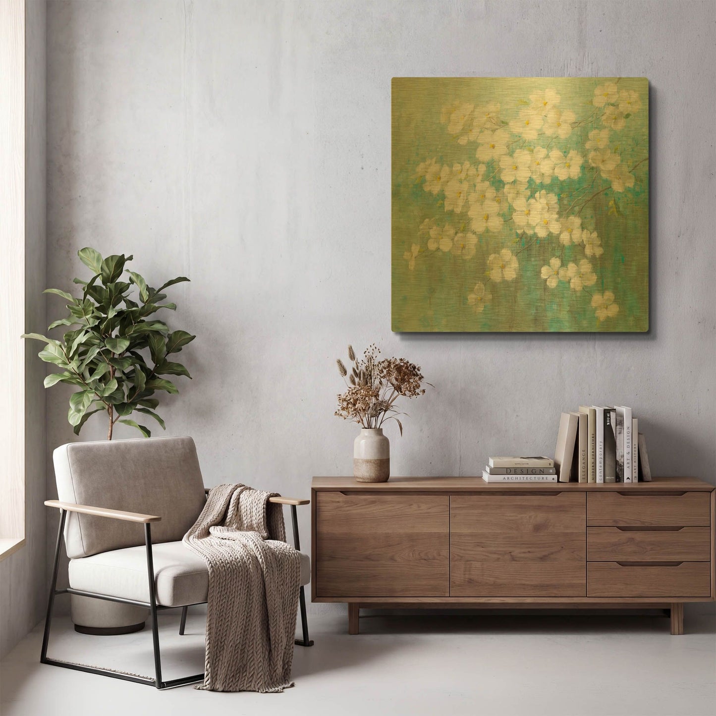 'Spring Dream I Abstract' By Danhui Nai Gold Metal Wall Art