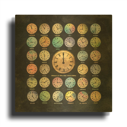 'There is a Time for Everything' By Paula Belle Flores Gold Metal Wall Art