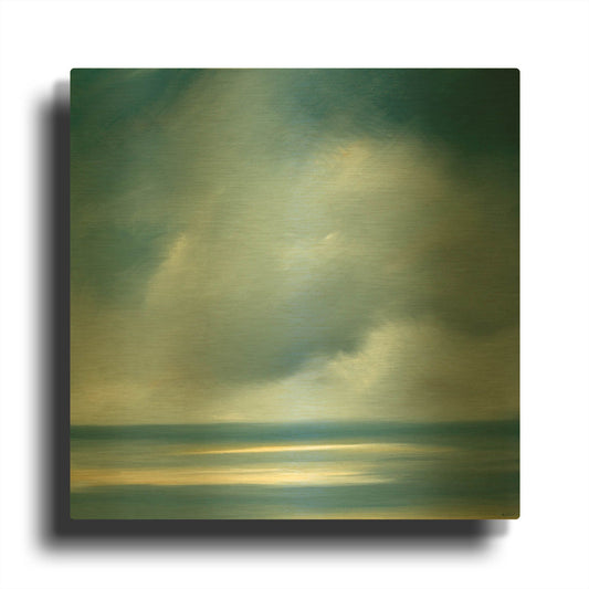 'Skaket Blue' By Rick Fleury Gold Metal Wall Art