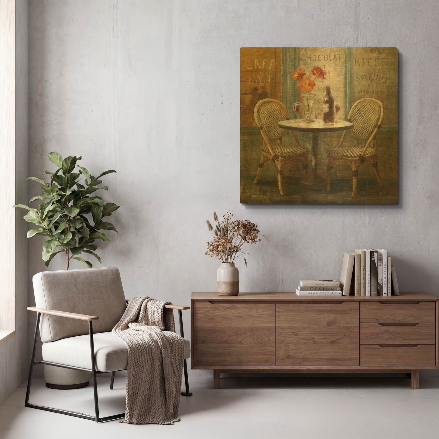 'Meet Me at Le Cafe I' By Danhui Nai Gold Metal Wall Art