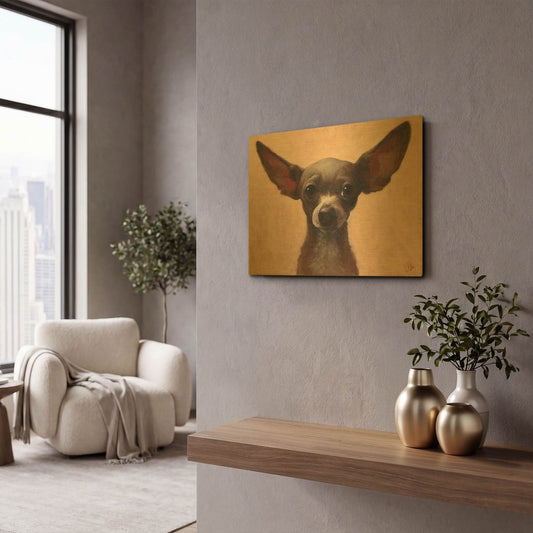 'Chihuahua' By Thomas Fluharty Gold Metal Wall Art