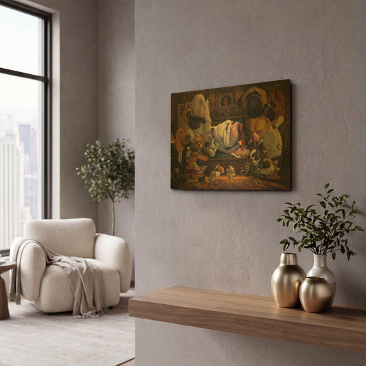 'DogFather' By Thomas Fluharty Gold Metal Wall Art