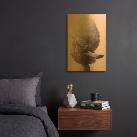 'Poodle' By Thomas Fluharty Gold Metal Wall Art