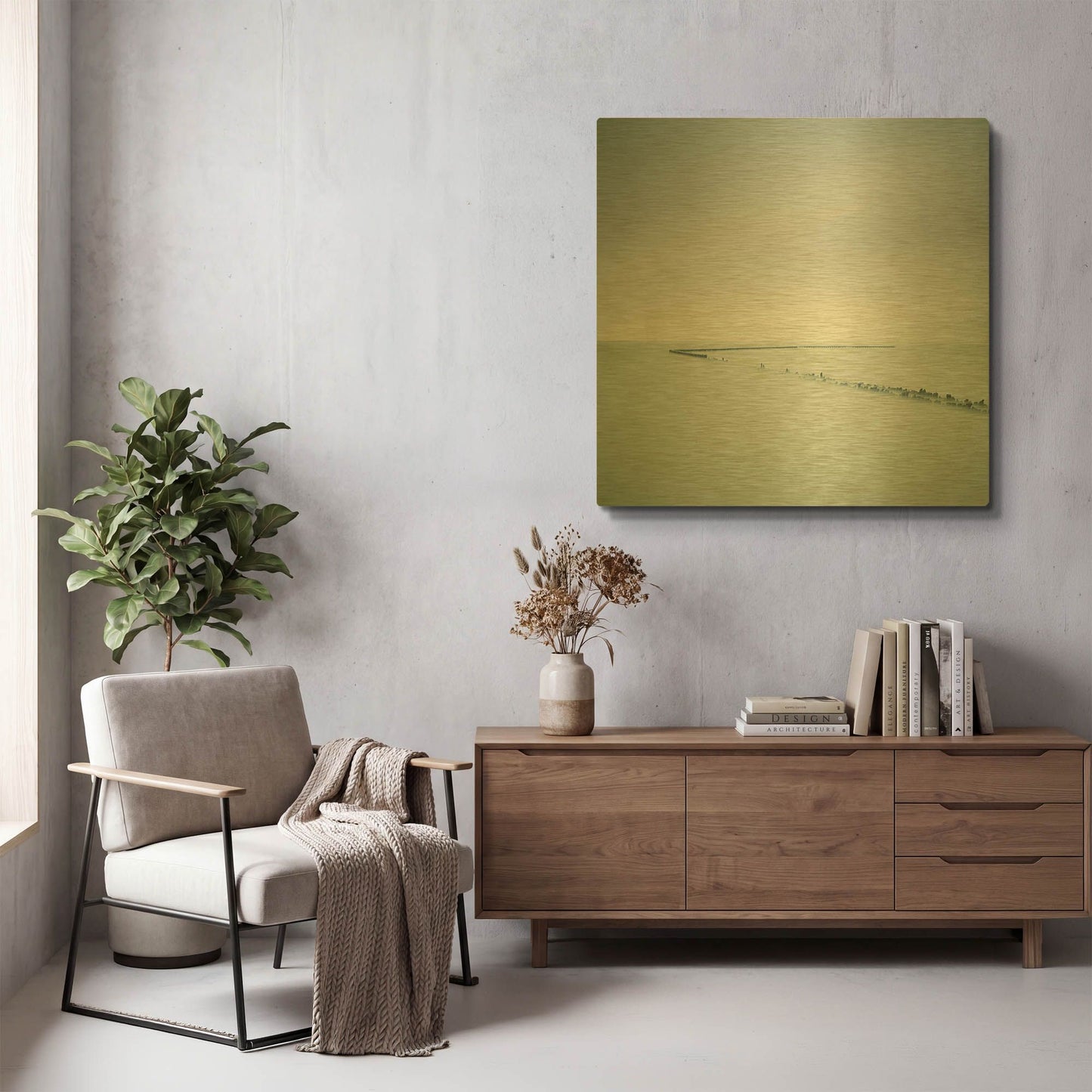 'When Time Has Passed D1069D' By Wilco Dragt Gold Metal Wall Art