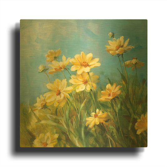 'Summer Field I' By Danhui Nai Gold Metal Wall Art