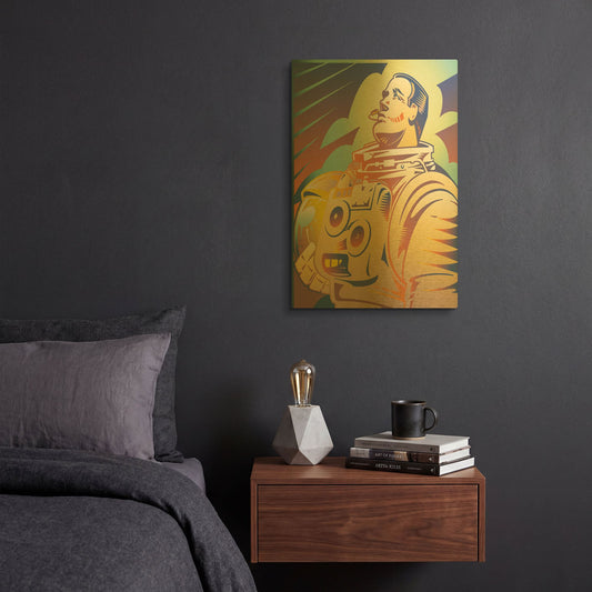 'Astronaut' By David Chestnutt Gold Metal Wall Art