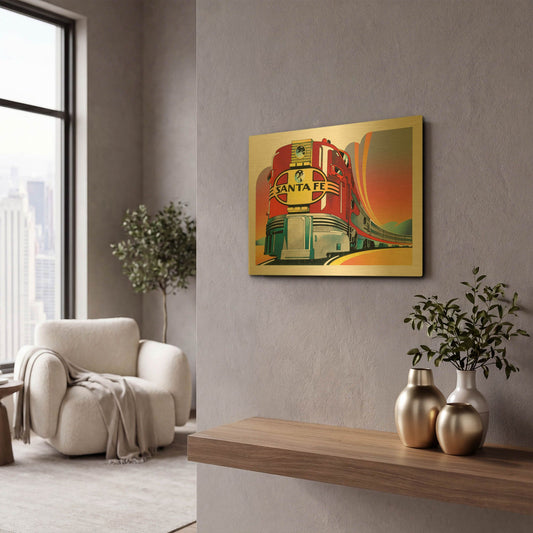'Santa Fe' By David Chestnutt Gold Metal Wall Art