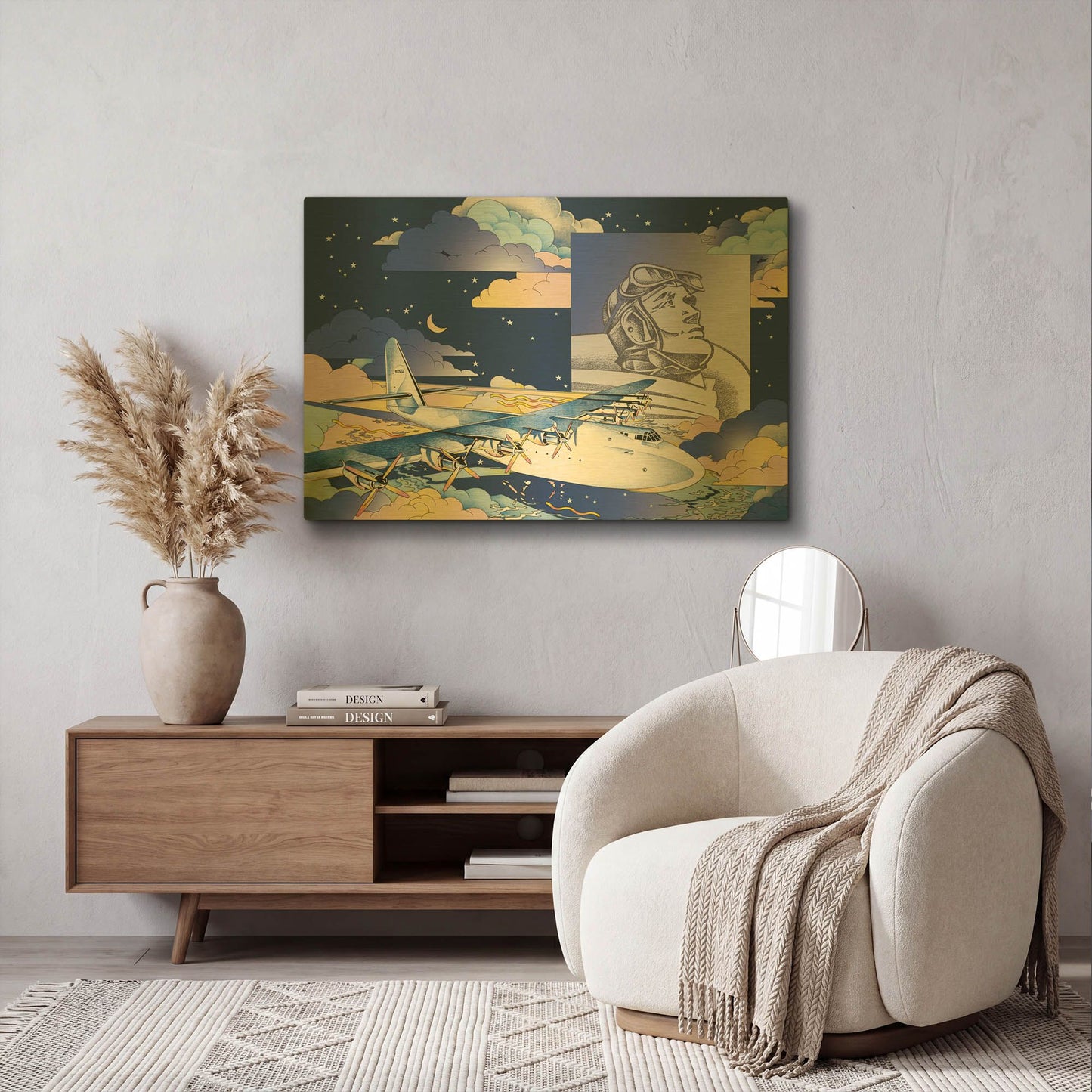 'Spruce Goose' By David Chestnutt Gold Metal Wall Art