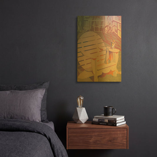 'Summer Porch' By David Chestnutt Gold Metal Wall Art