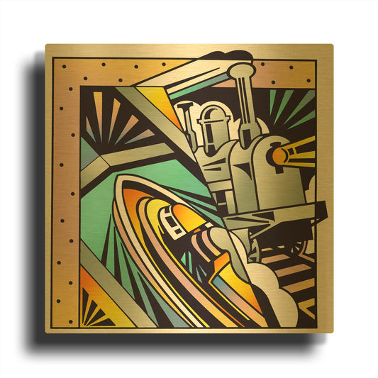 'Transportation' By David Chestnutt Gold Metal Wall Art
