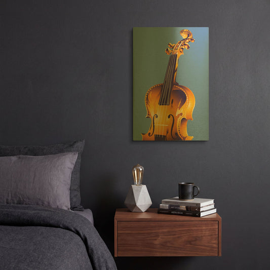 'Violin' By David Chestnutt Gold Metal Wall Art