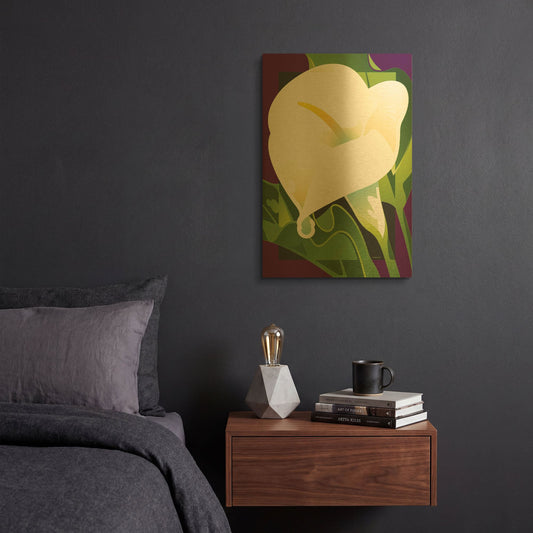 'Calla Lily' By David Chestnutt Gold Metal Wall Art