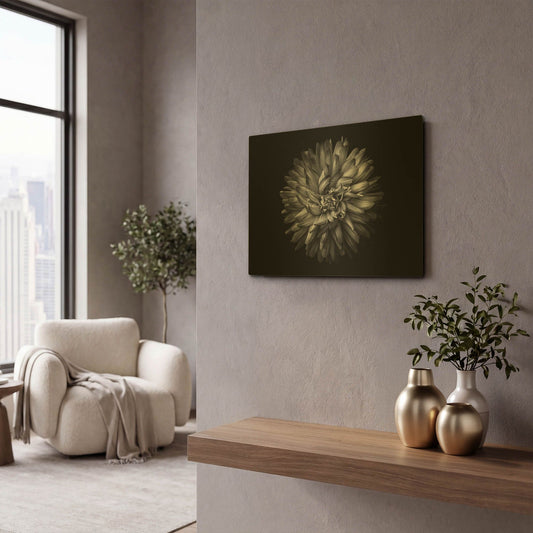 'Backyard Flowers In Black And White 20' By Brian Carson Gold Metal Wall Art