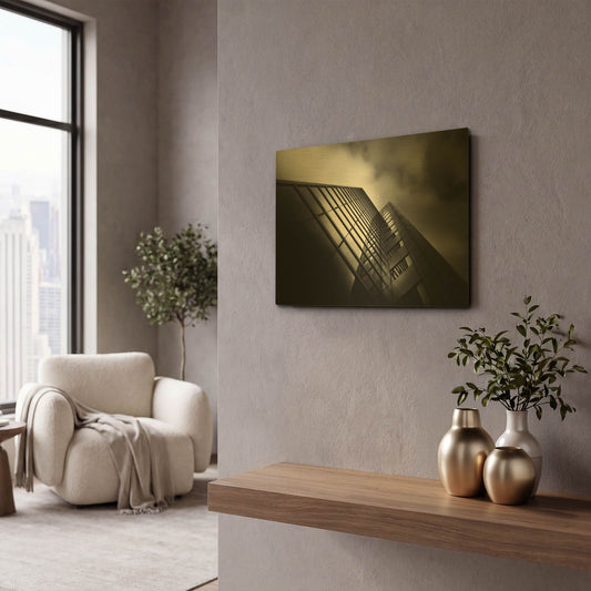 'No 525 University Ave 2' By Brian Carson Gold Metal Wall Art