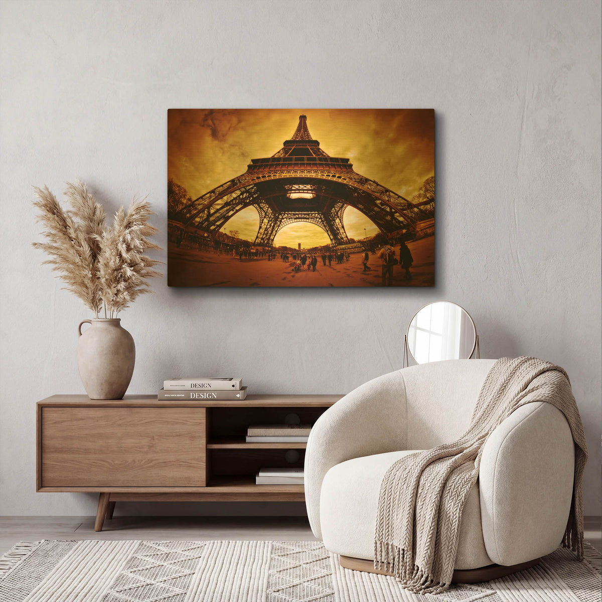 'Eiffel Apocalypse Color' By Sebastien Lory Gold Metal Wall Art