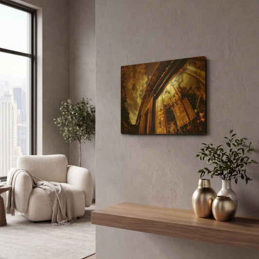 'Love In Paris' By Sebastien Lory Gold Metal Wall Art
