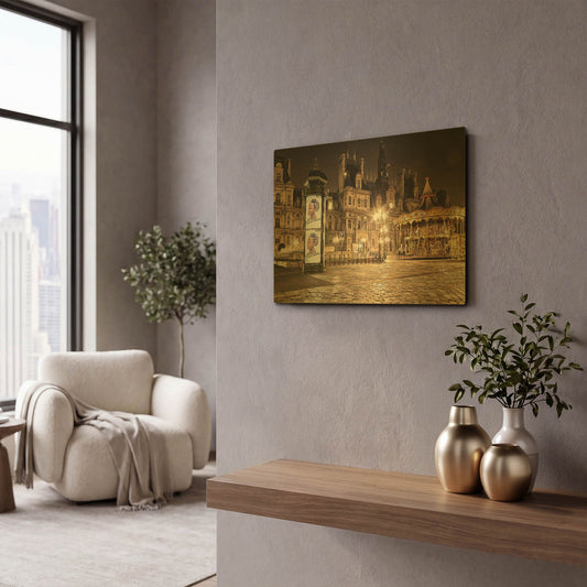 'Night Carnival' By Sebastien Lory Gold Metal Wall Art