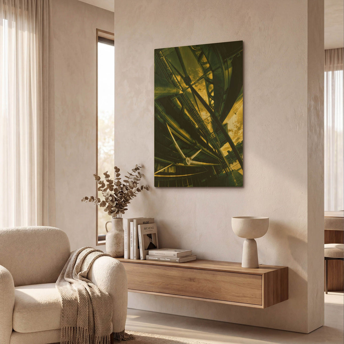 'Beaubourg' By Sebastien Lory Gold Metal Wall Art