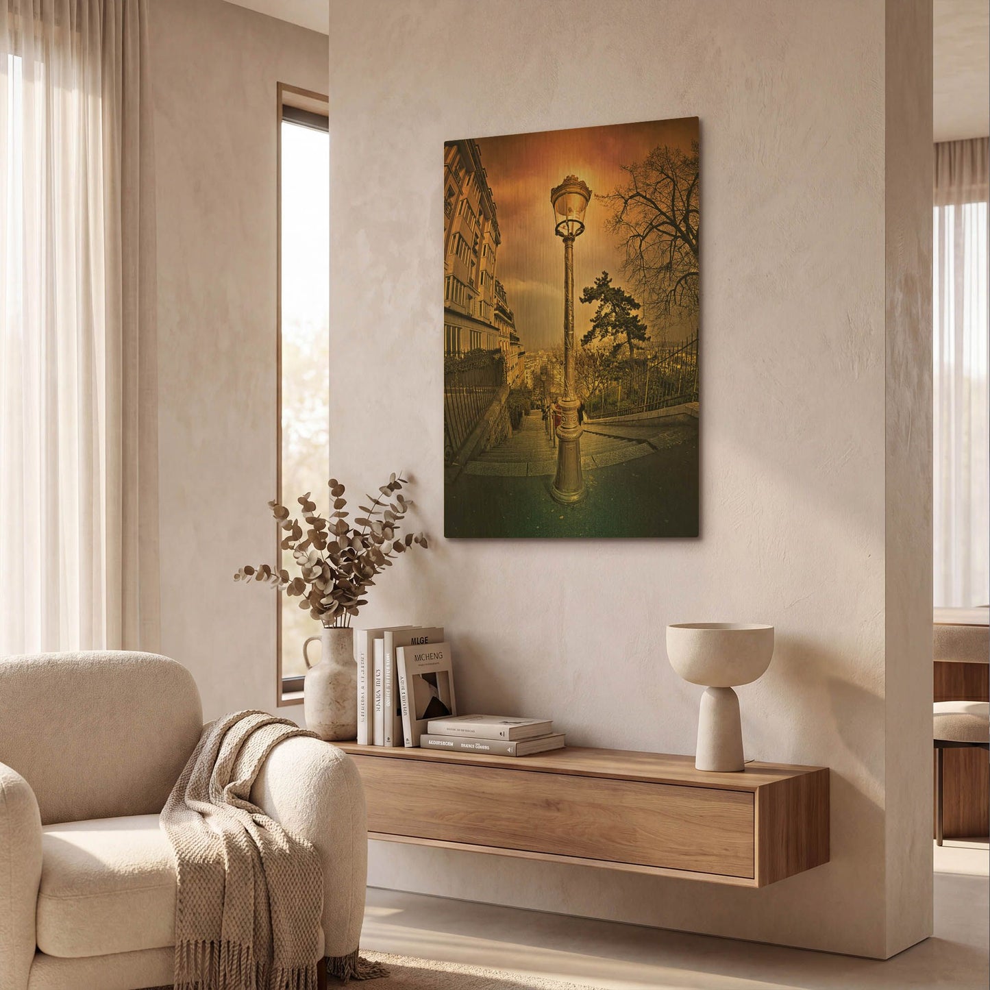'Reverbere' By Sebastien Lory Gold Metal Wall Art