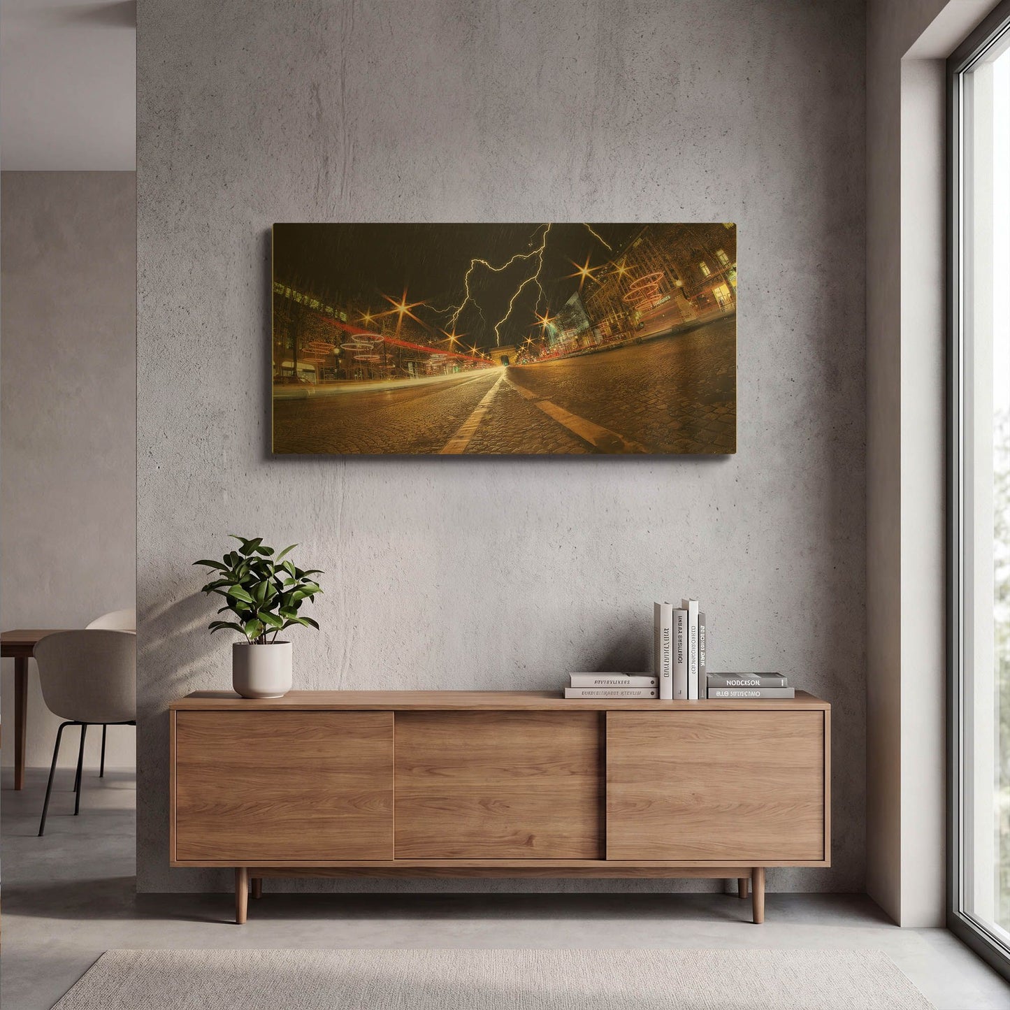 'Elysee storm' By Sebastien Lory Gold Metal Wall Art