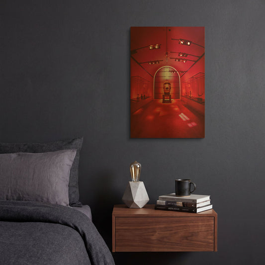 'Red Sculpture' By Sebastien Lory Gold Metal Wall Art
