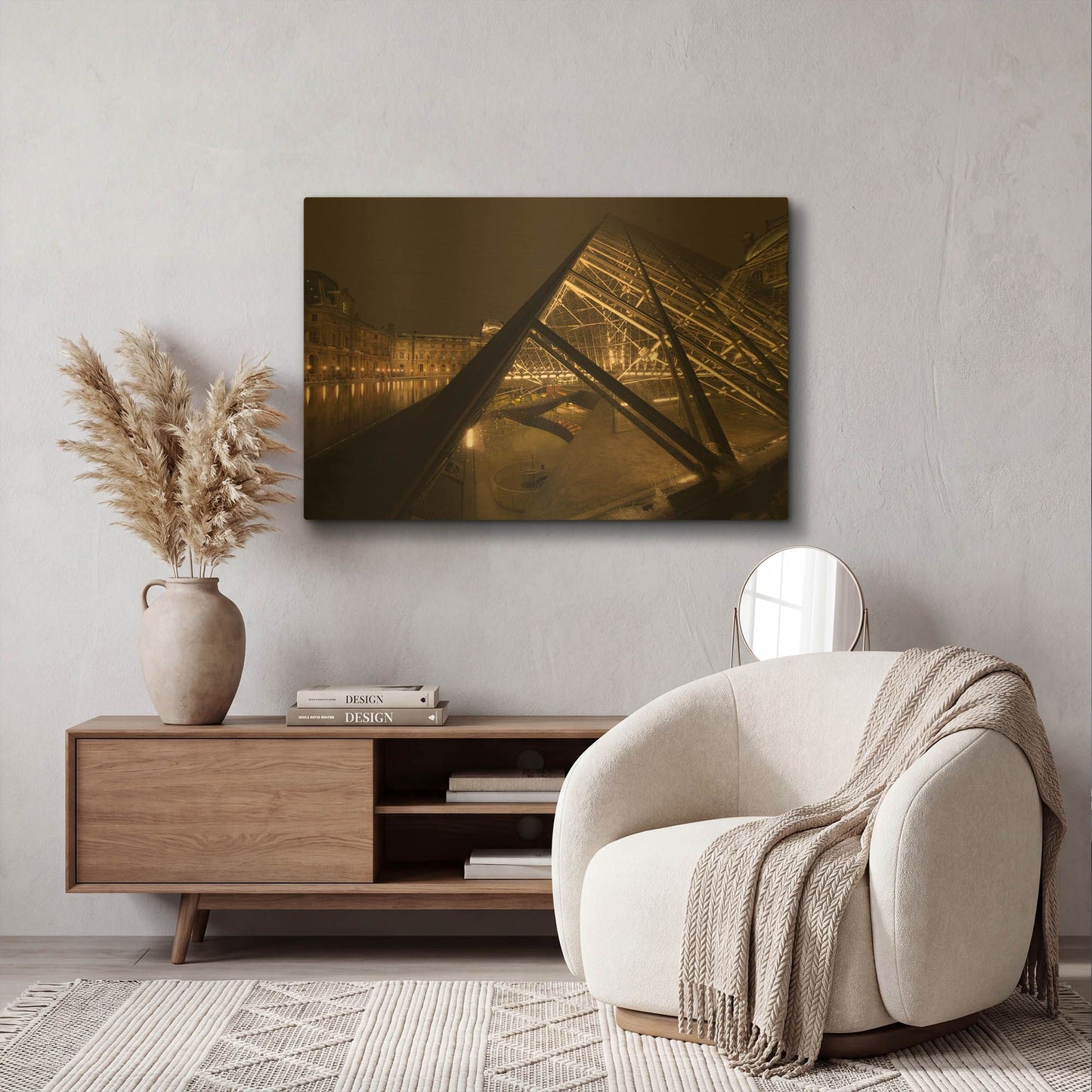'Louvre 2' By Sebastien Lory Gold Metal Wall Art