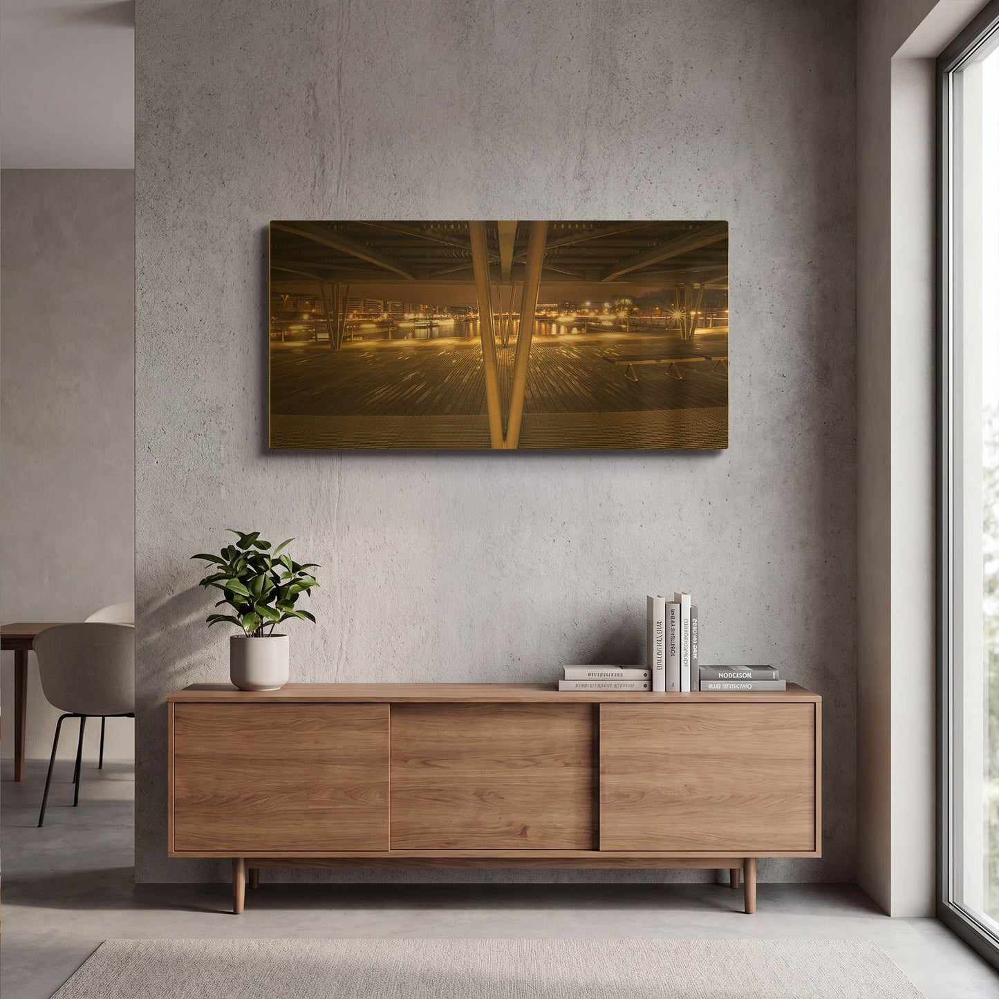 'Pont de Bercy' By Sebastien Lory Gold Metal Wall Art