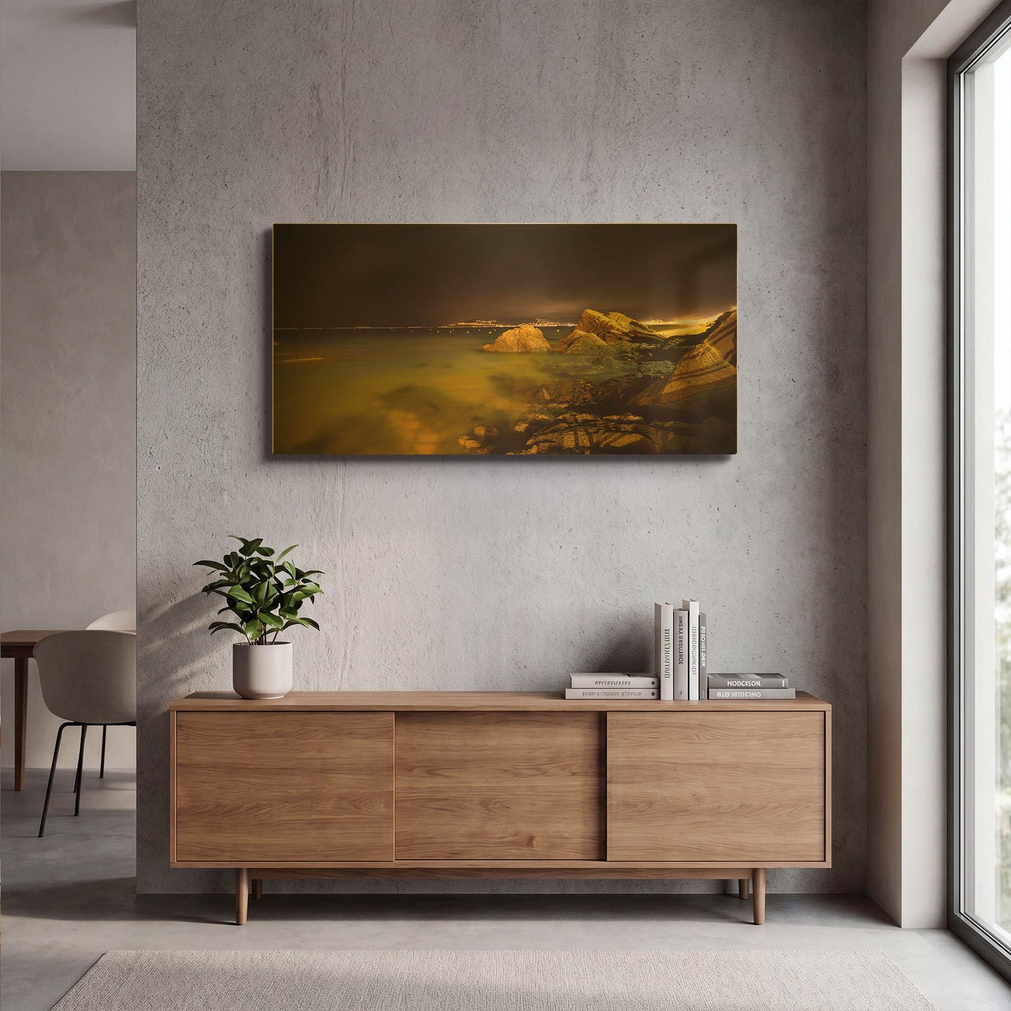 'Cannes La bocca' By Sebastien Lory Gold Metal Wall Art