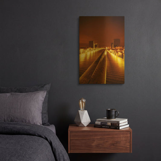 'Dynamic Object 1' By Sebastien Lory Gold Metal Wall Art