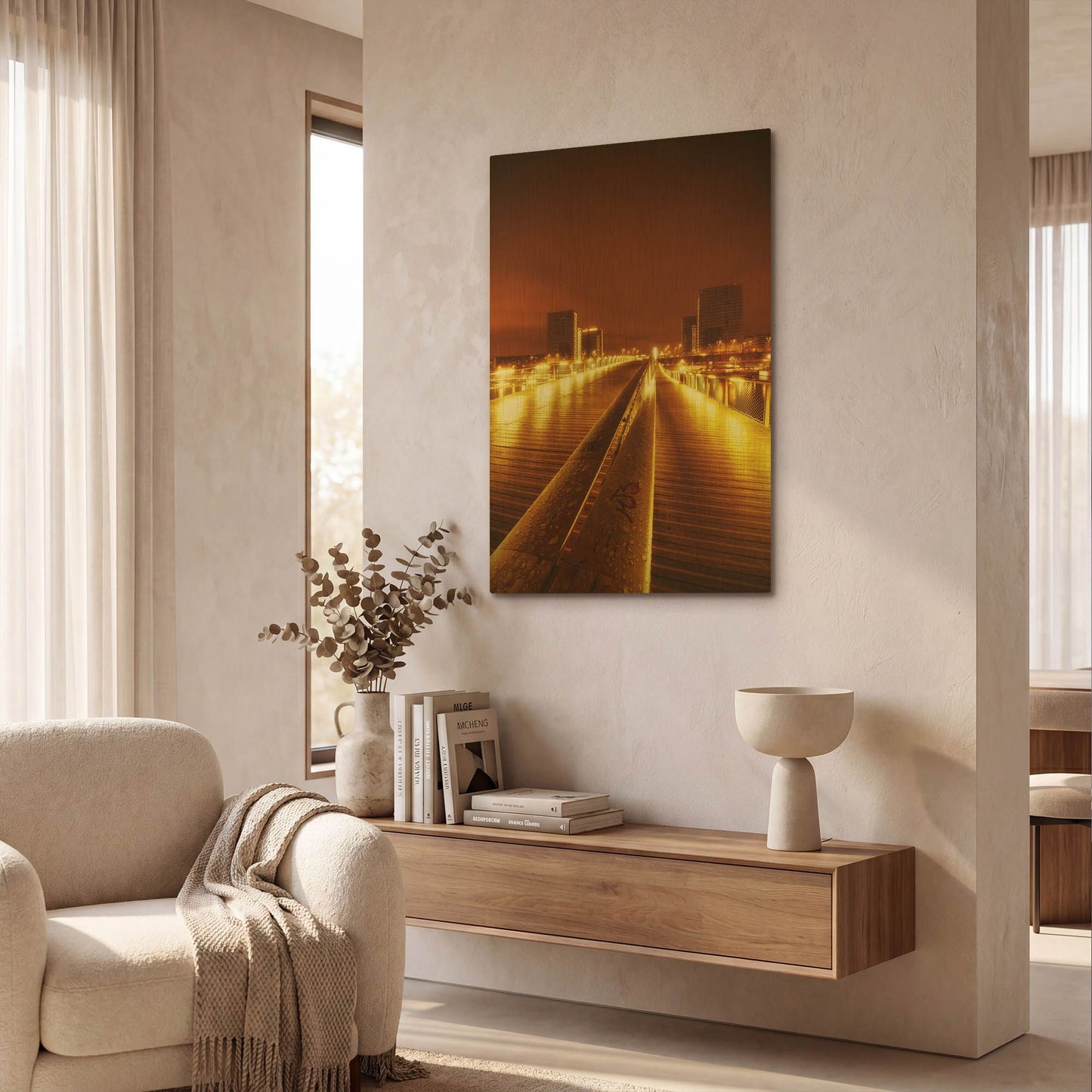 'Dynamic Object 1' By Sebastien Lory Gold Metal Wall Art