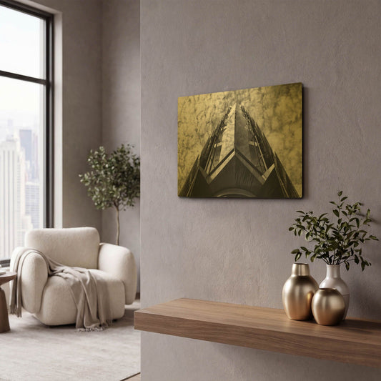 'Bt Issy' By Sebastien Lory Gold Metal Wall Art