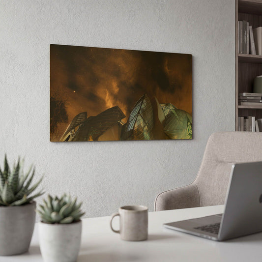 'Lv Color' By Sebastien Lory Gold Metal Wall Art