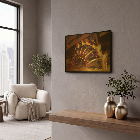 'Nuit Blanche' By Sebastien Lory Gold Metal Wall Art