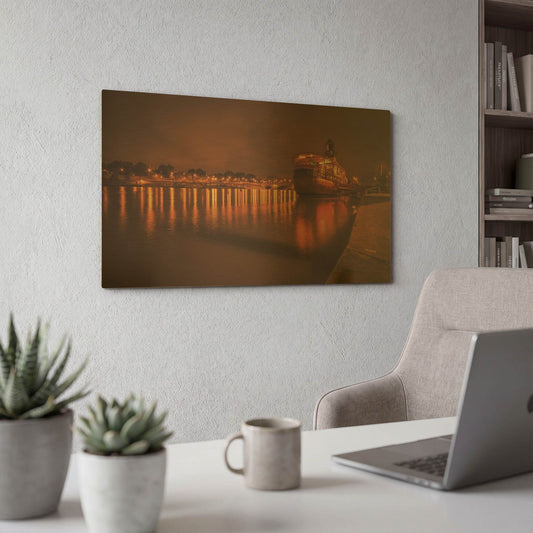 'Paris Lost Boat' By Sebastien Lory Gold Metal Wall Art